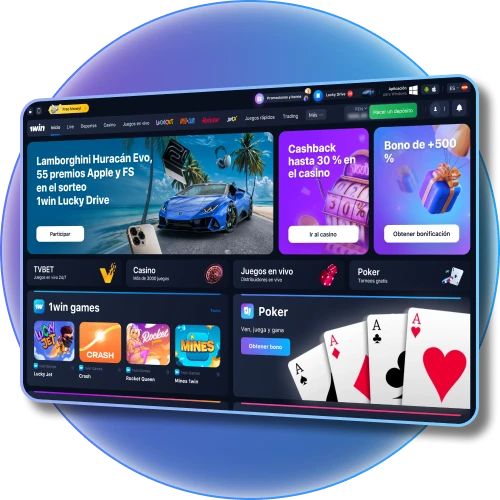 The 1Win casino has a modern and user-friendly interface.