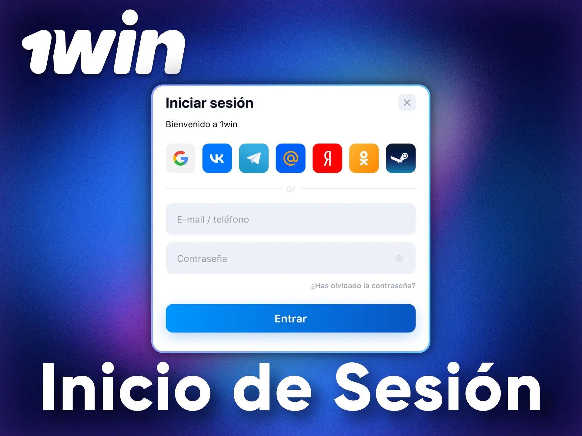 Log in to your 1Win account at any time and in a matter of seconds.