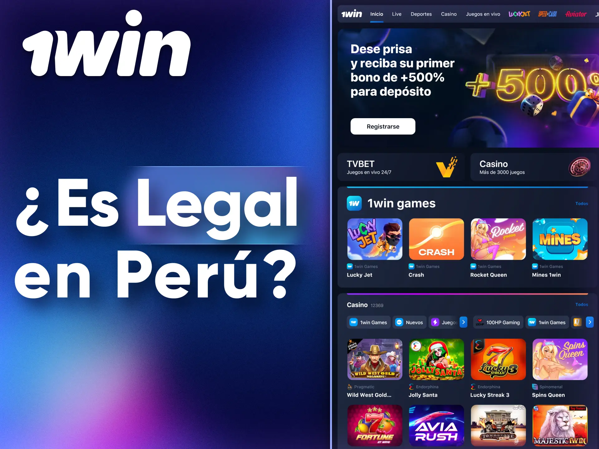Play at Peru's secure and legal online casino 1Win.