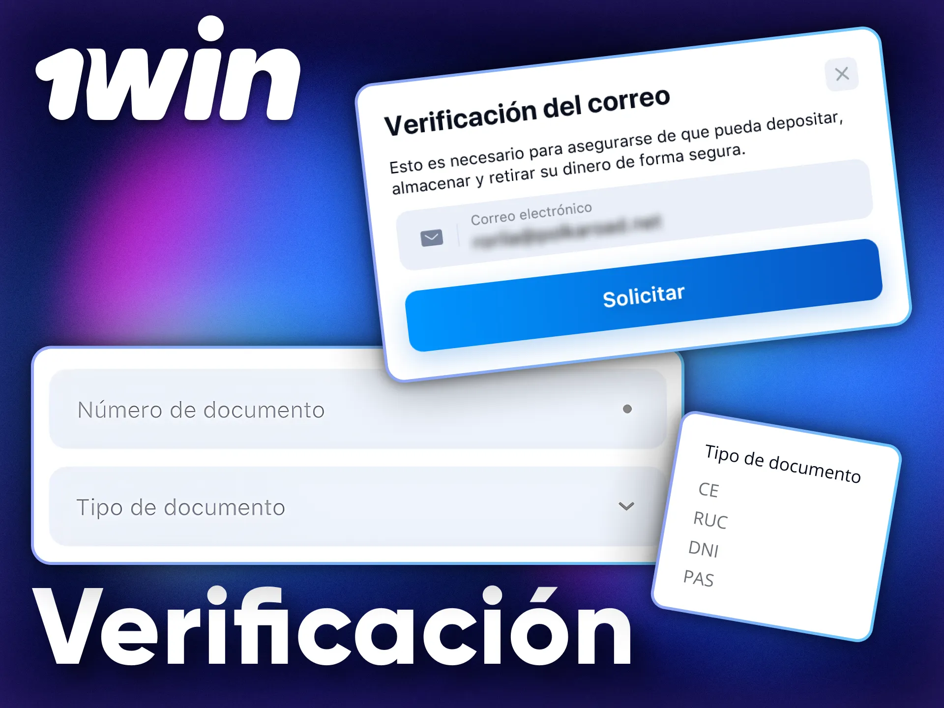 Verify your 1Win account to keep it secure and access all the platform's features.