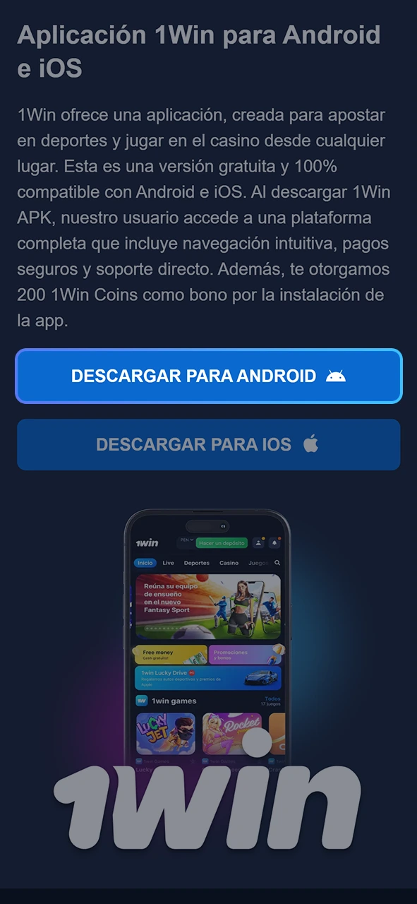 Follow the link provided above to install the 1win application.