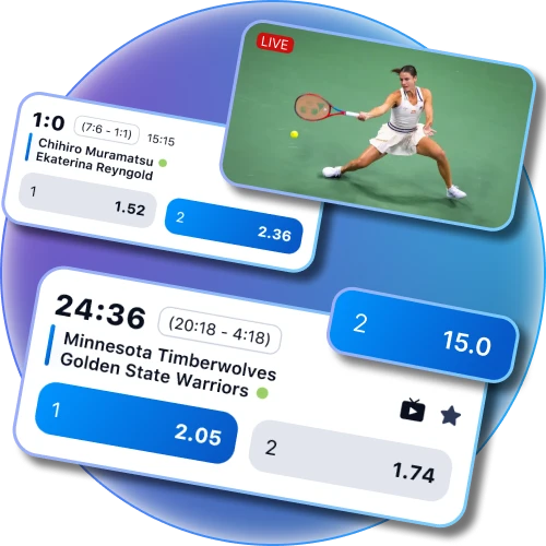 Use the 1Win app to place live sports bets.